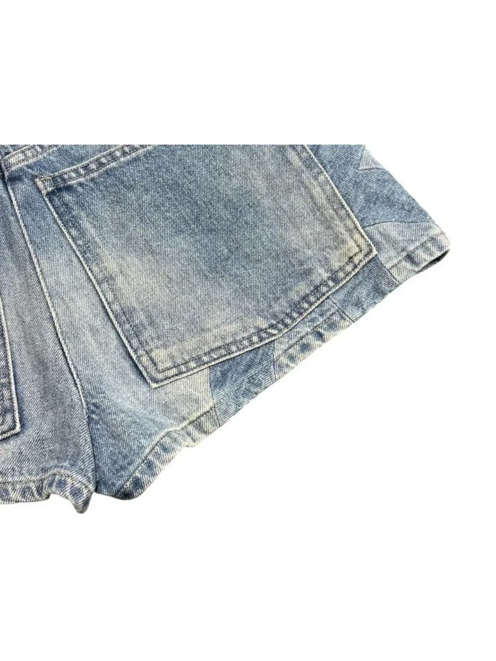 Chanel Denim Shorts CC Logo Indigo Blue